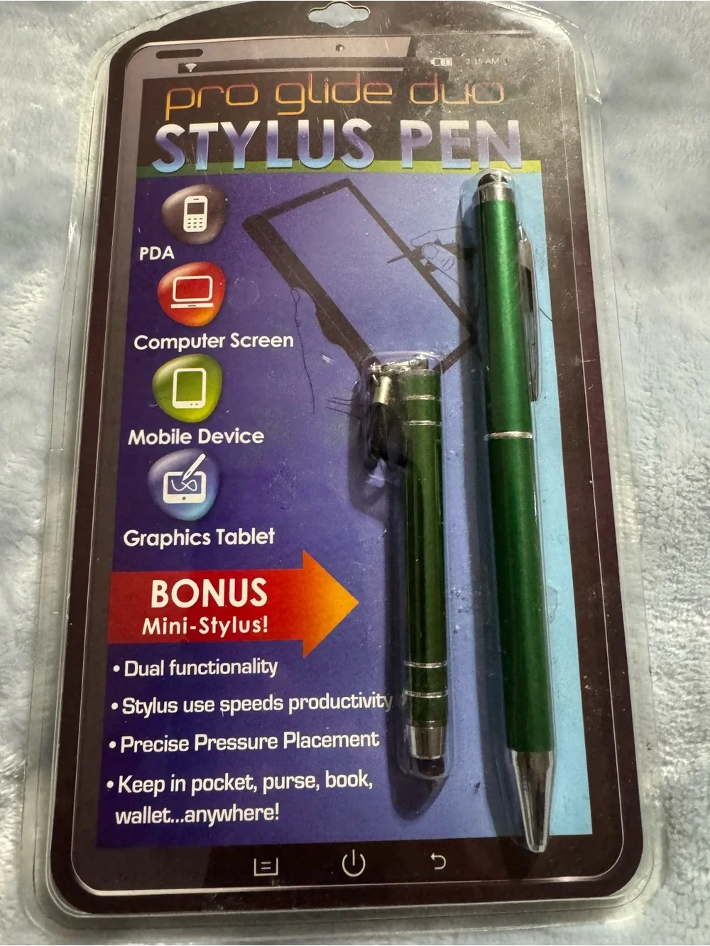 Green Stylus Pen with Bonus Mini Stylus